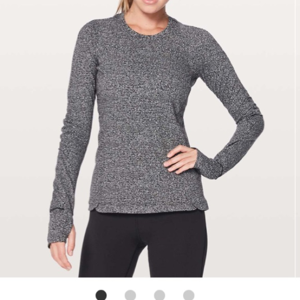 lululemon athletica Runderful Long Sleeve Top - White Black